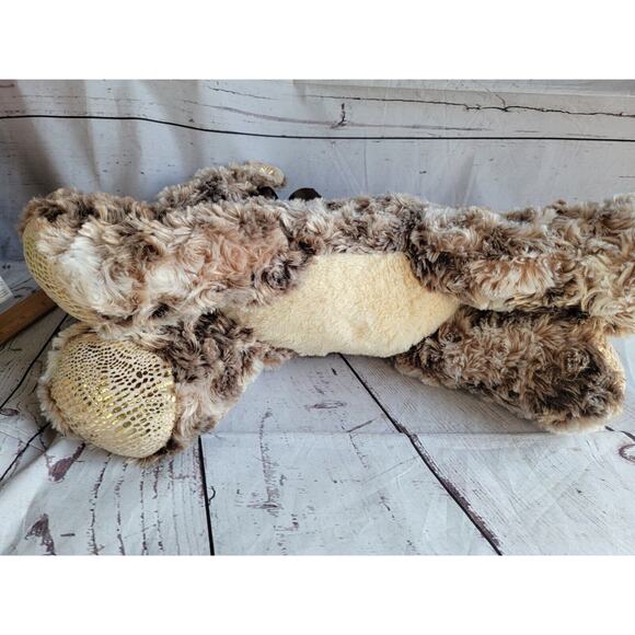 Hug & Luv Brown Horse Stuffed Animal Plush Laying Down 18 Inches Gold Shimmer - Picture 6 of 9